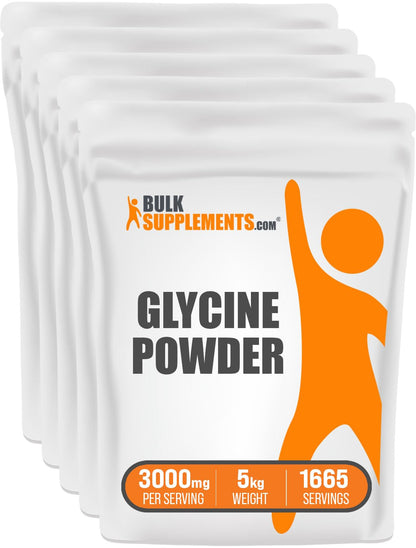 Replace Sugar in your coffee with - Glycine Supplements, Glycine 3000mg - Glycine Amino Acid Supplement, Pure & Gluten Free - 3000mg per Serving, 500g (1.1 lbs) (Pack of 1)