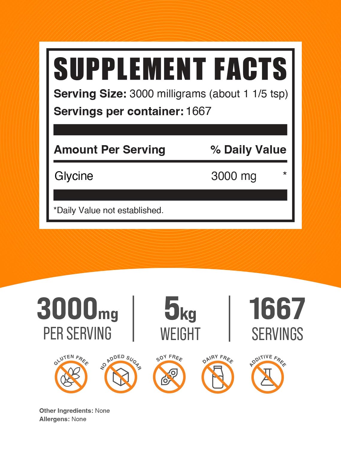 Replace Sugar in your coffee with - Glycine Supplements, Glycine 3000mg - Glycine Amino Acid Supplement, Pure & Gluten Free - 3000mg per Serving, 500g (1.1 lbs) (Pack of 1)