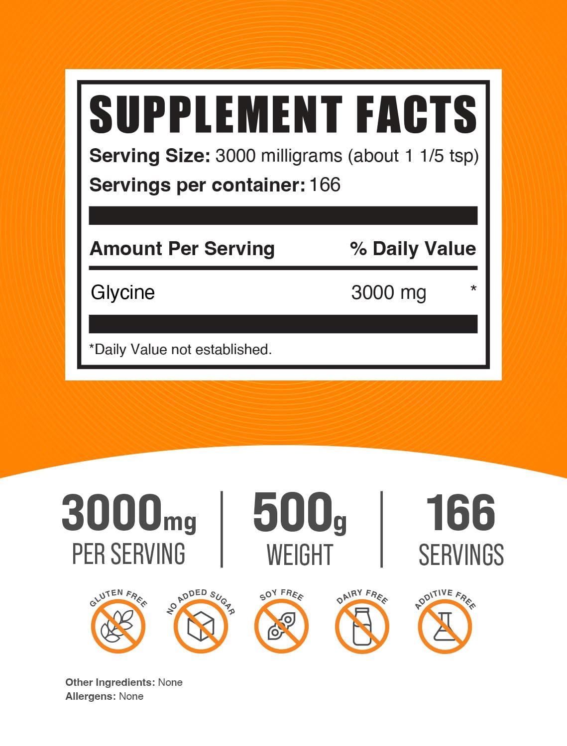 Replace Sugar in your coffee with - Glycine Supplements, Glycine 3000mg - Glycine Amino Acid Supplement, Pure & Gluten Free - 3000mg per Serving, 500g (1.1 lbs) (Pack of 1)